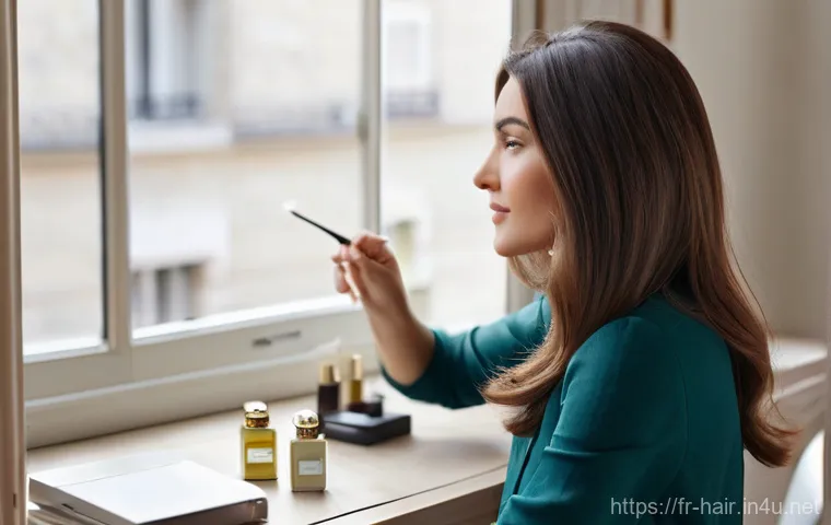 헤어 세럼과 트리트먼트 차이 - Image Prompt 1: The Serum's Instant Radiance**